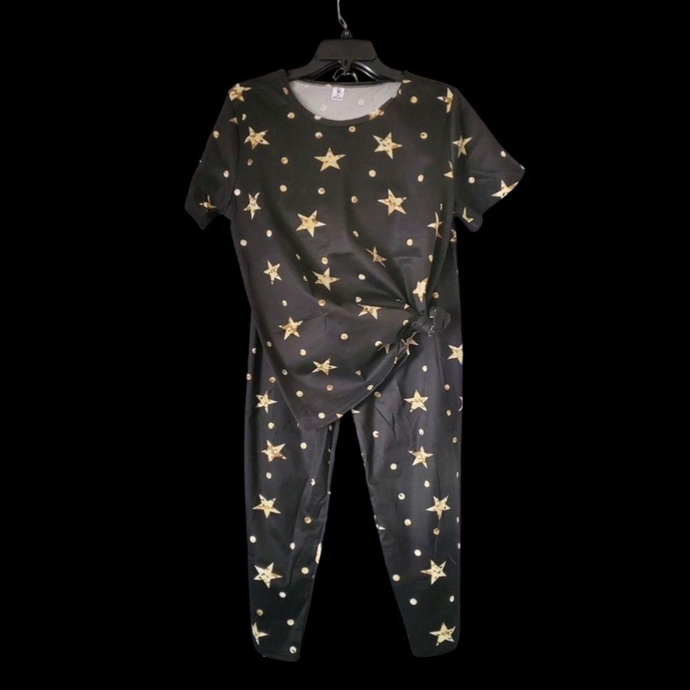 Pajama Set - Cotton Blend Jammies Star Pattern